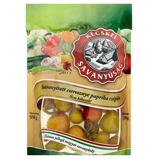 Kécskei Savanyúság csípős, savanyított cseresznyepaprika 550 g