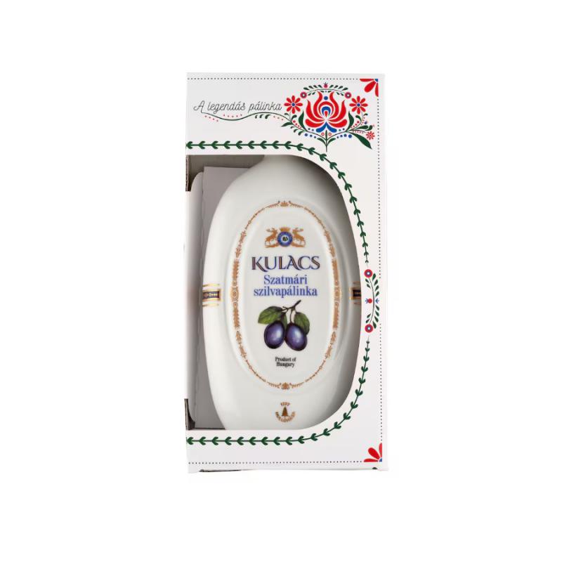 Kulacs szatmári szilvapálinka Hollóházi porcelán kulacsban díszdobozban 40% 0,35 l