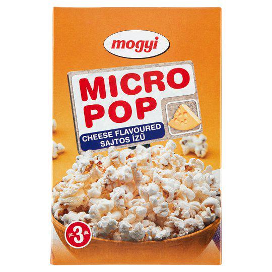Mogyi Micro Pop sajtos ízű, mikrohullámú sütőben elkészíthető pattogatni való kukorica 3 x 100 g