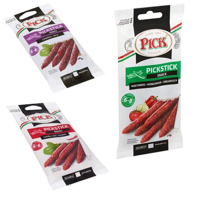 PICK Pickstick "csemege, csípős, magyaros" (választható) snack 60 g