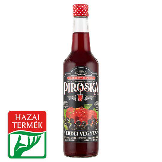 Piroska erdei vegyes gyümölcsízű szörp feketerépalével színezve cukorral és édesítőszerrel 0,7 l