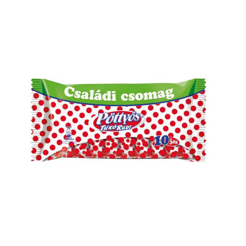 Pöttyös Túró Rudi családi csomag natúr túródesszert kakaós étbevonattal 10 x 36 g (360 g)