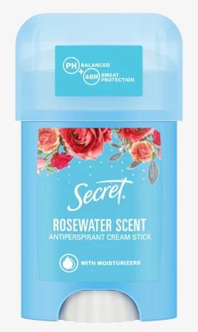 Secret Krémdezodor, Rosewater, 40 ml