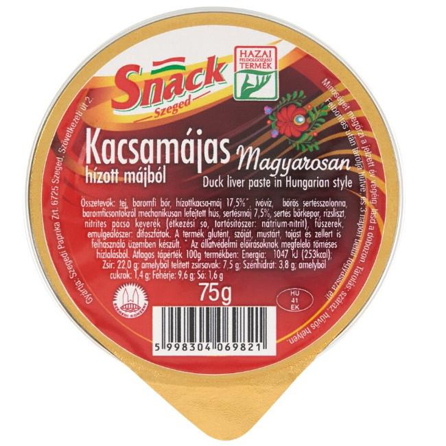Snack Szeged kacsamájas hízott májból magyarosan 75 g