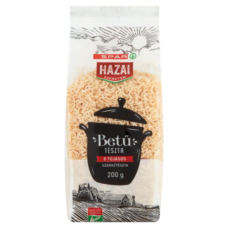SPAR Hazai Szeretem betűtészta 8 tojásos száraztészta 200 g