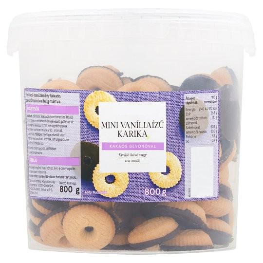 Tesco mini vaníliaízű karika kakaós bevonóval 800 g