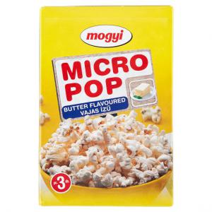 Mogyi Micro Pop vajas ízű, mikrohullámú sütőben elkészíthető pattogatni való kukorica 3 x 100 g