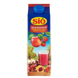 Sió Találkozások rostos őszibarack-alma-meggy-málna vegyes gyümölcsital 1 l