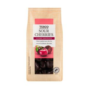 Tesco kandírozott meggy étcsokoládé bevonatban 120 g
