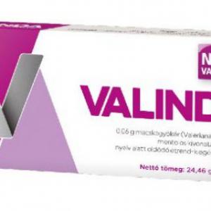 Valinda 0,06 g nyelv alatt oldódó étrend-kiegészítő tabletta 20x