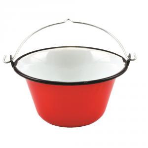 ZOMÁNCOZOTT TÁLALÓ BOGRÁCS 0,8 LITER PIROS