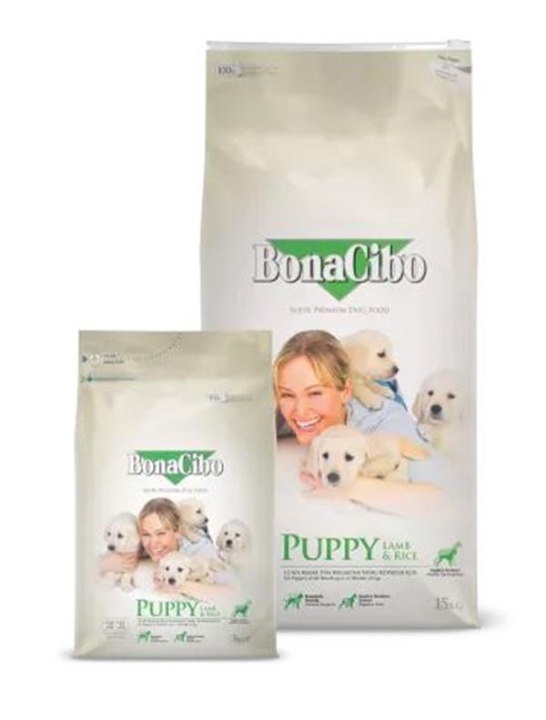 BONACIBO 15KG PUPPY LAMB & RICE ZÖLD HYPOALLERGENIC SZUPER PRÉMIUM ELEDEL