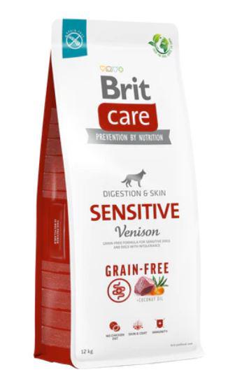 BRIT CARE 12KG DIG&SKIN; SENS VENISON 9138 BARNA GF GABONAMENTES CSIRKEMENTES SZÁRAZTÁP KUTYA