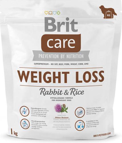 BRIT CARE 1KG WEIGHT LOSS RABBIT RICE SZÁRAZTÁP KUTYA