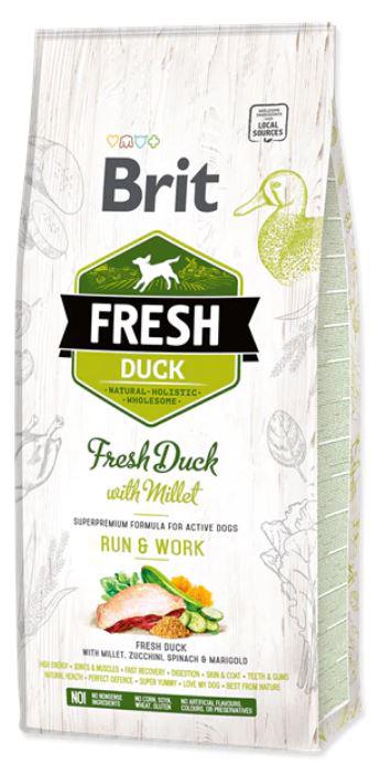 BRIT FRESH 12KG DUCK WITH MILLET ACTIVE RUN WORK SZÁRAZTÁP KUTYA