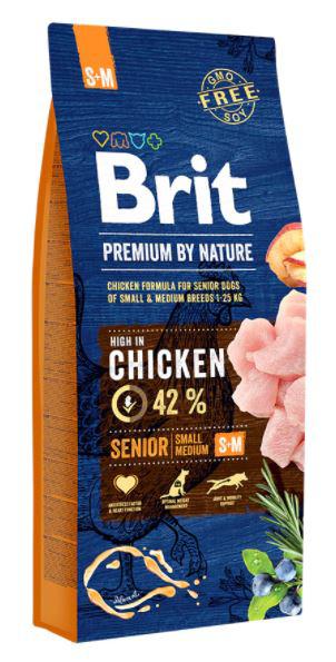 BRIT PREMIUM 15KG SENIOR SMALL-MEDIUM 30175 SZÁRAZTÁP KUTYA