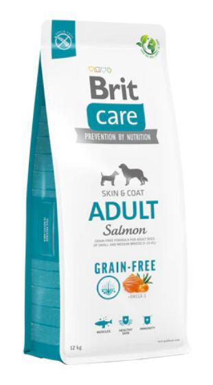 BritCare 12kg SkinCoat Adult GF Salmon Hal, burgonya, gabonamentes - Száraztáp Kutya