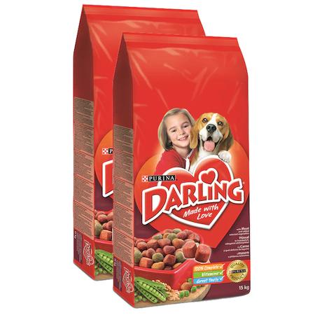 Darling Adult száraz kutyaeledel, Marhahús és zöldség, 2 x 15 kg