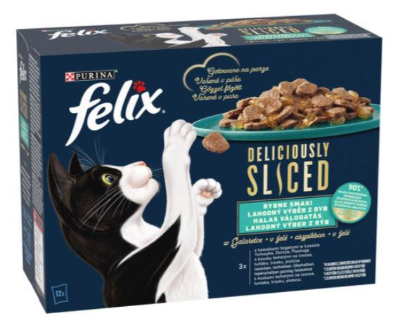 Felix Deliciously Sliced 12x80g Halas válogatás Aszpikban