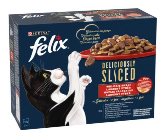 Felix Deliciously Sliced 12x80g Házias válogatás Aszpikban