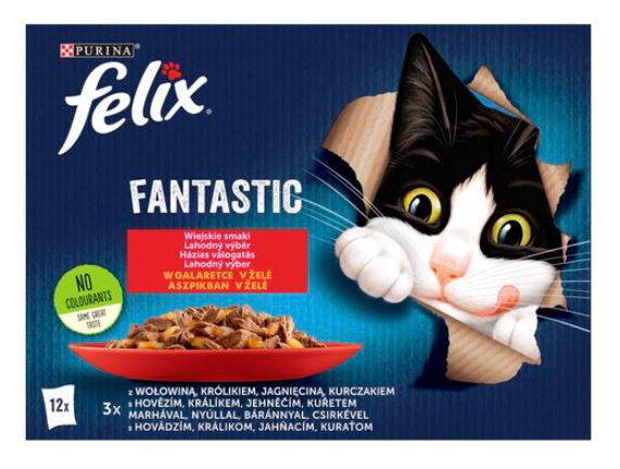 Felix Fantastic 12x85g Házias Válogatás Aszpikban