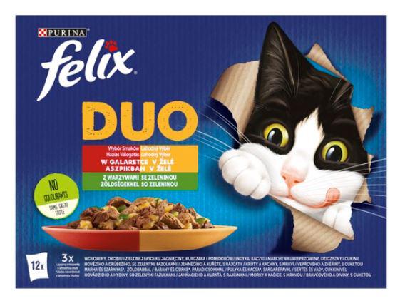 Felix Fantastic Duo 12x85g Házias Válogatás Aszpikban Marha Szárnyas Zöldbab