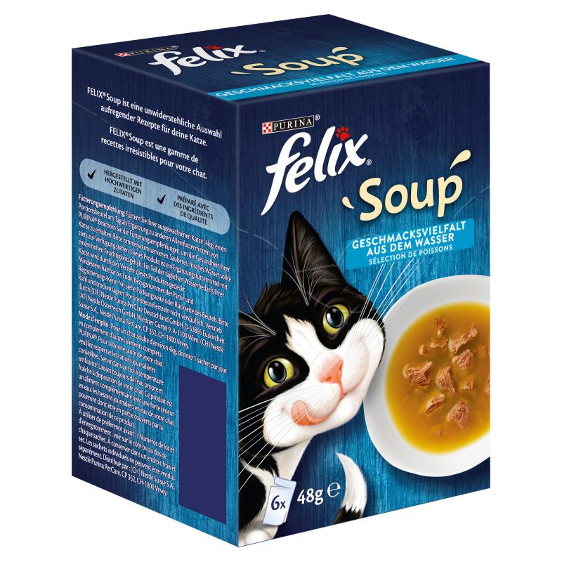 Felix Soup Halas válogatás alutasakos eledel, leves macskáknak 6 x 48 g (288 g)