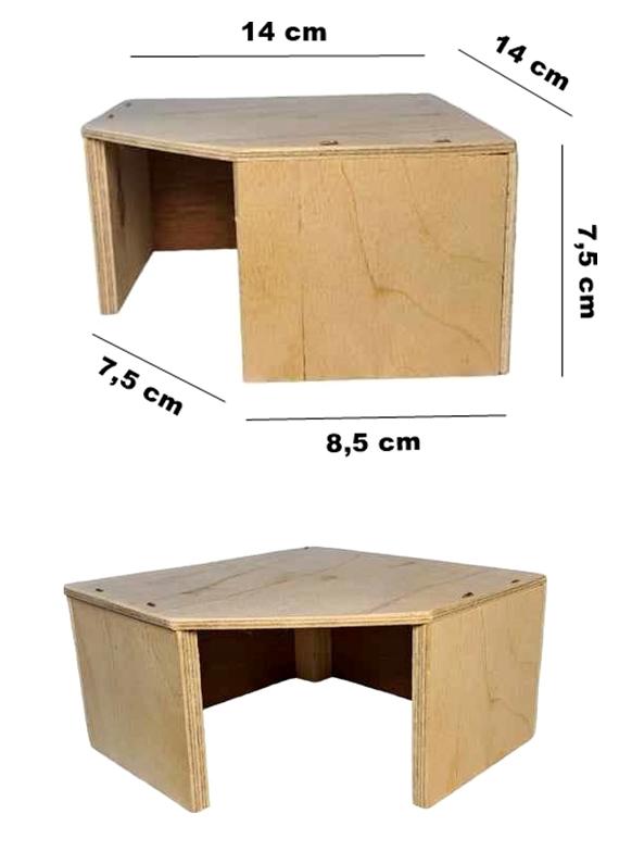 HÖRCSÖGHÁZ SAROK 02 14,5X14,5X7,5CM RÉTEGELT LEMEZ