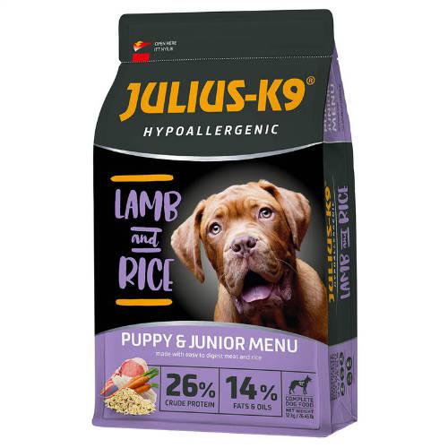 JULIUS-K9 3kg Puppy&Junior; Hypoallergenic száraztáp kölyök kutyák számára (bárány,rizs)