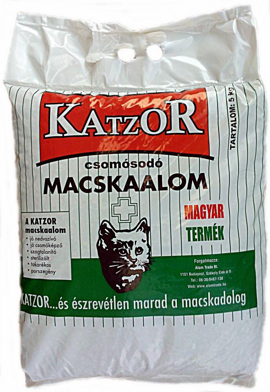 KATZOR 5KG CSOMÓSODÓ ALOM BENTONIT ALAPÚ PORMENTES BENTONIT MACSKAALOM 2-5MM SZEMCSEMÉRET