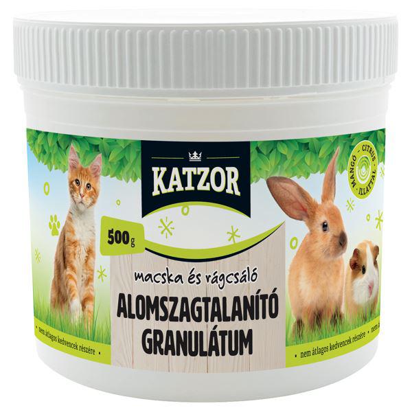 KATZOR ALOMSZAGTALANÍTÓ GRANULÁTUM 500G MACSKÁK ÉS RÁGCSÁLÓK RÉSZÉRE MANGÓ ÉS CITRUS ILLATTAL