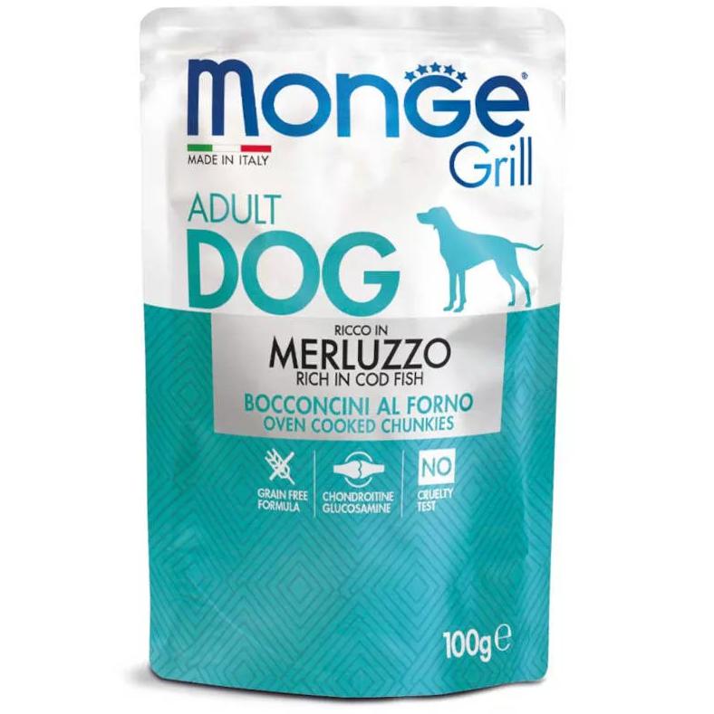 MONGE Dog Grill Tőkehal 100g