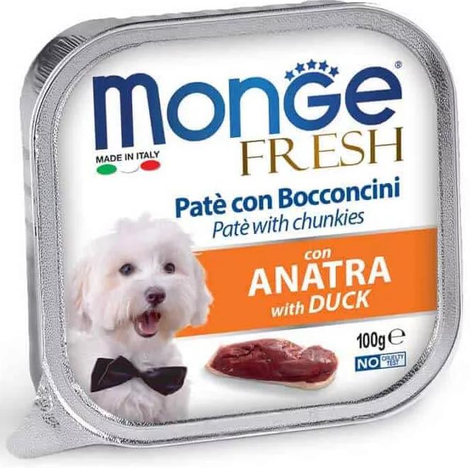 MONGE Fresh Pástétom és falatkák kacsával 100g