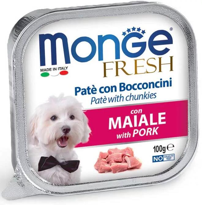 MONGE Fresh Pástétom és falatkák malaccal 100g