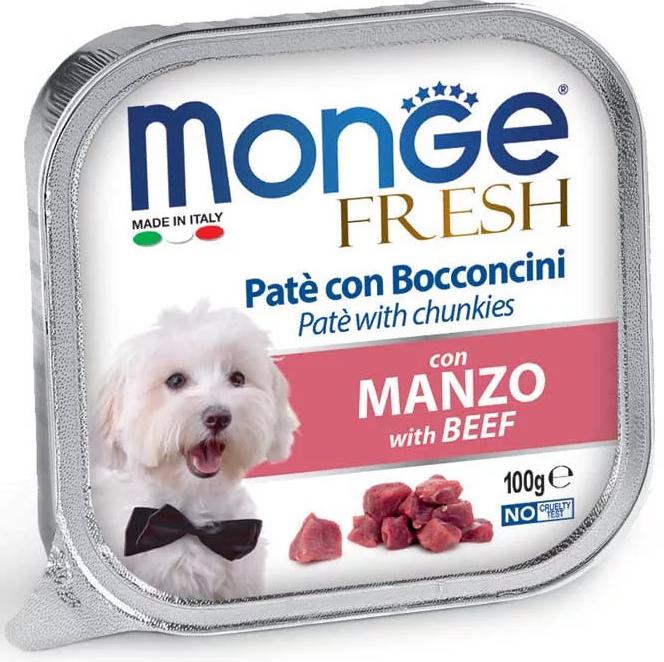 MONGE Fresh Pástétom és falatkák marhával 100g
