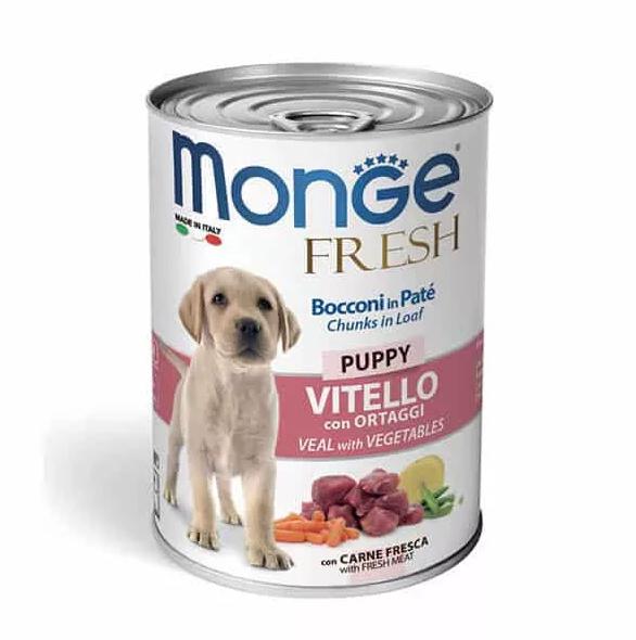 Monge Fresh Puppy kutyaeledel 400 g Borjú, zöldségek
