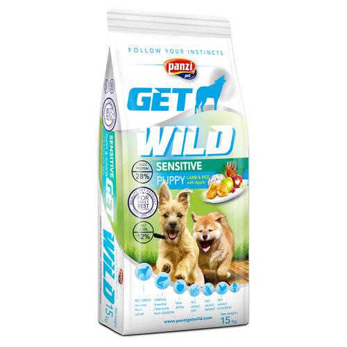 Panzi GetWild 15kg Puppy Sensitive Lamb (chicken&wheat; free) - Bárány (csirke- és búzamentes) kölyökkutyák részére (15kg)