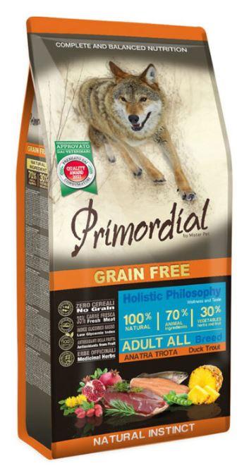 Primordial Dog 12kg NoGrain Adult Duck & Trout Kacsa&Pisztr;áng