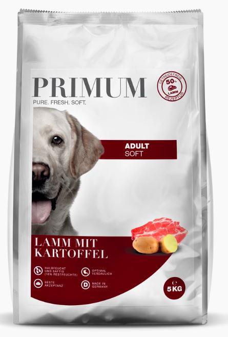 PRIMUM Soft 5kg Bárány burgonya puha kutyatáp LAMM ízletes, félpuha eledel felnőtt kutyák számára