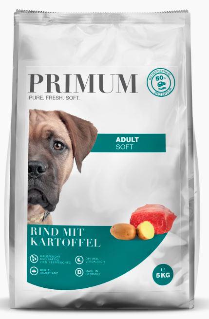 PRIMUM Soft 5kg Marha burgonya puha kutyatáp RIND ízletes, félpuha eledel felnőtt kutyák számára