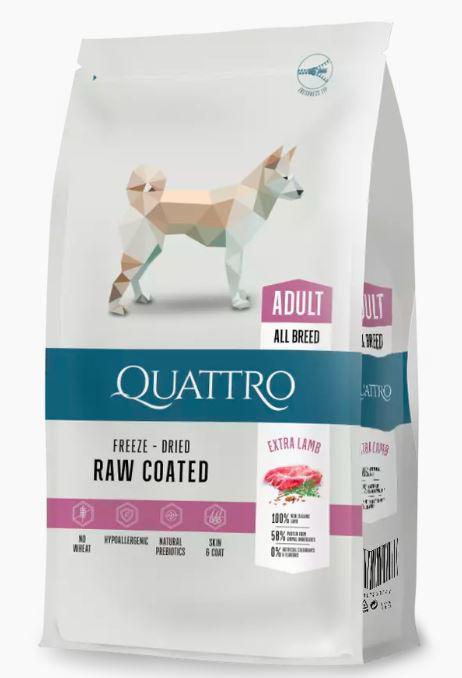 QUATTRO super Premium 12kg Adult Lamb AllBr Kutya QUATTRO ADULT ALL BREED Szuper prémium táp 12 kg - búza mentes, 58% állati eredetű fehérje tartalommal - Felnőtt kutyák részére extra bárányhússal,