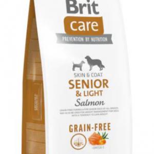 BRIT CARE 12KG SKINCOAT SENIOR&LIGHT; SALMON 8926 B GF GABONAMENTES CSIRKEMENTES SZÁRAZTÁP KUTYA