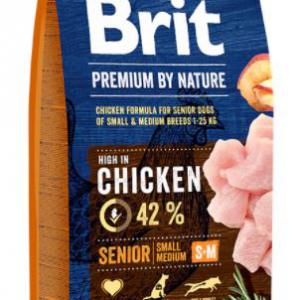 BRIT PREMIUM 15KG SENIOR SMALL-MEDIUM 30175 SZÁRAZTÁP KUTYA