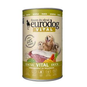 Euro Dog Vital Kacsás 1240g konzerv 60% Húskészítmény