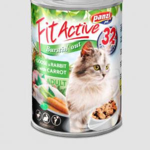 Fitactive konzerv Adult (liba,nyúl,sárgarépa) konzerv - Felnőtt macskák részére (415g)