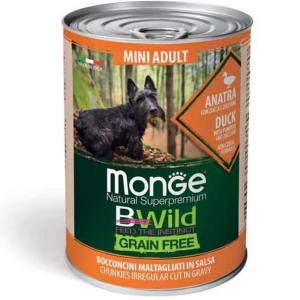 Monge Dog Bwild Gabonamentes eledel kacsával 400g