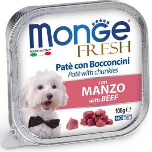 MONGE Fresh Pástétom és falatkák marhával 100g