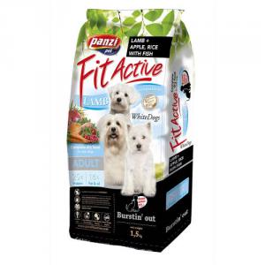 Panzi FitActive WhiteDogs Hypoallergenic Adult (bárány) száraztáp - Világos színű, felnőtt kutyák részére (1,5kg)