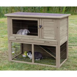 Trixie Small Animal Hutch with Enclosure - kültéri ház (szürke-zöld) rágcsálók részére (116x97x63cm)