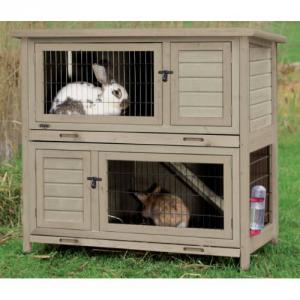 Trixie Small Animal Hutch with Insulation - szigetelt, kültéri ház (szürke-zöld) tengerimalacok és nyulak részére (116x111x65cm)